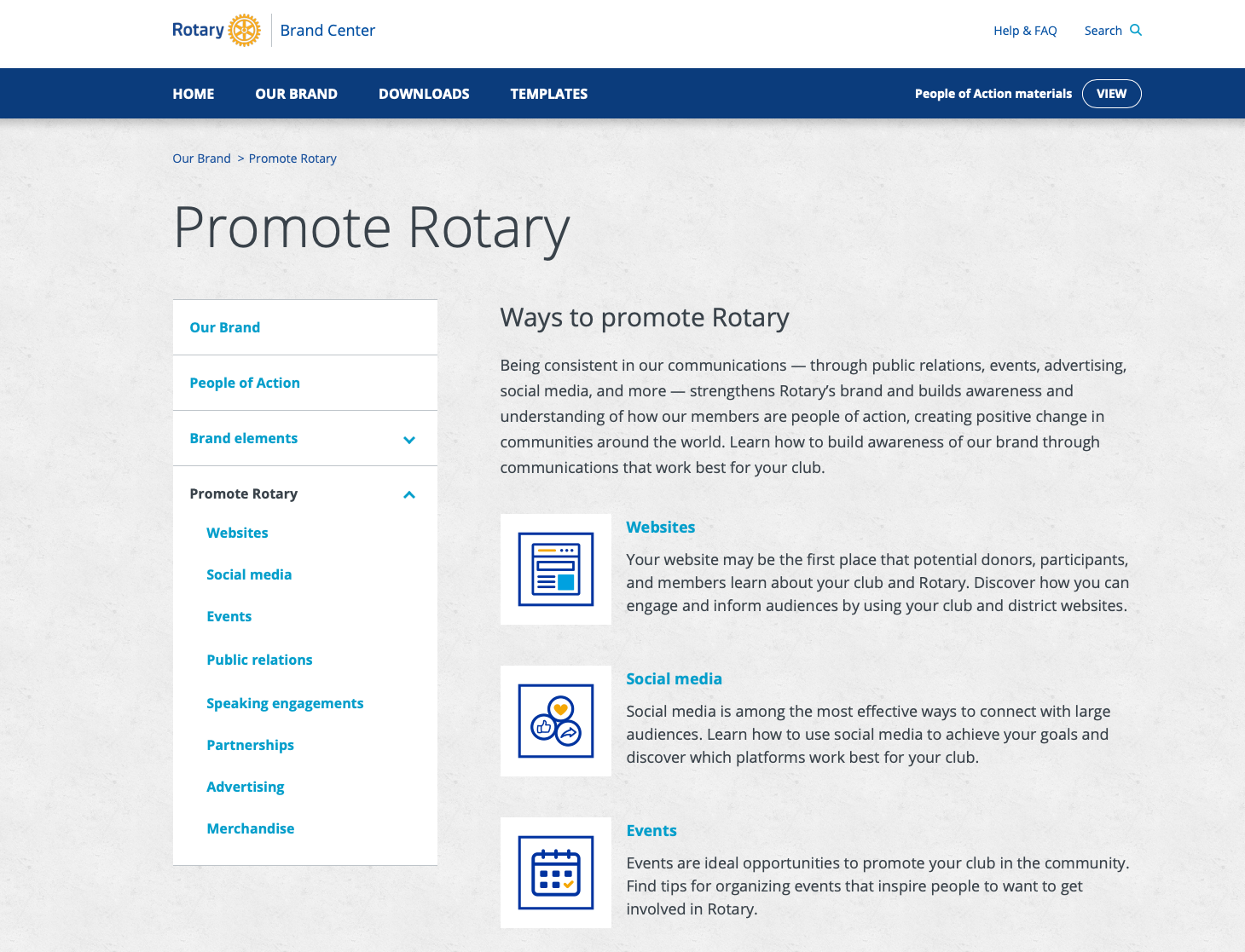 Screen shot of Promote Rotary