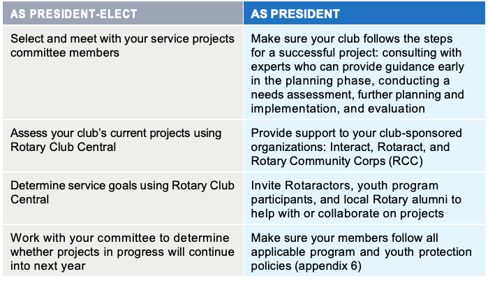 Role in projects